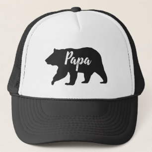 Casquette Russe Papa Bear Simple Noir et Blanc