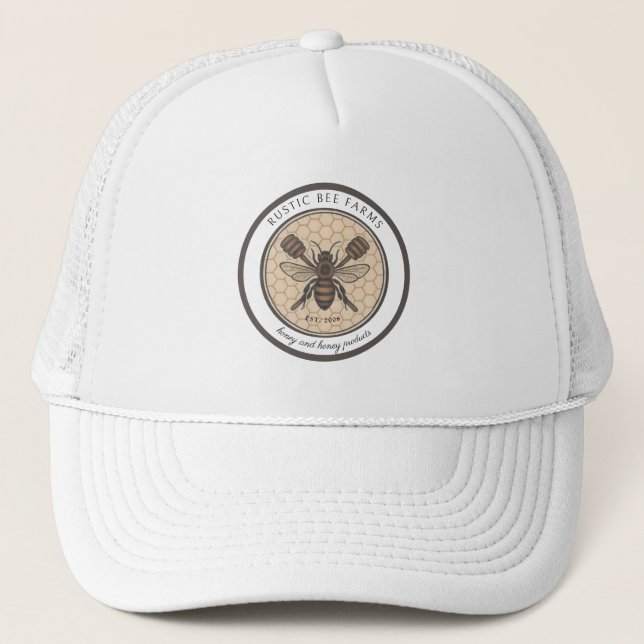 Casquette Rustic Honey Bee Beekeeper Apiary Product (Devant)