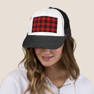 Casquette rustic winter holiday red black buffalo plaid