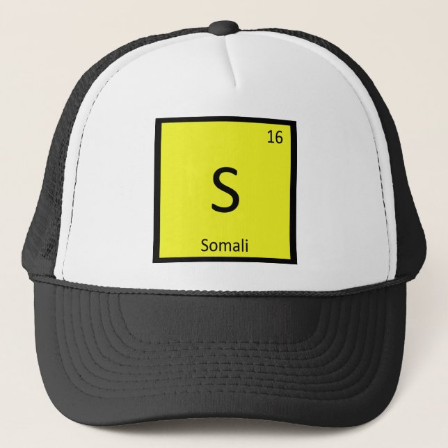 Casquette S - Chat Somali Chimie Tableau Périodique Élément (Devant)