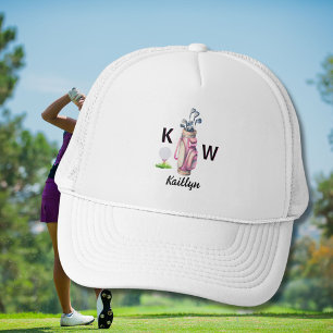 Casquette Sac de golf rose charmant personnalisé avec monogr