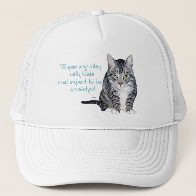 Casquette Sagesse Féline - Jouer à se faire gratter ? (Devant)