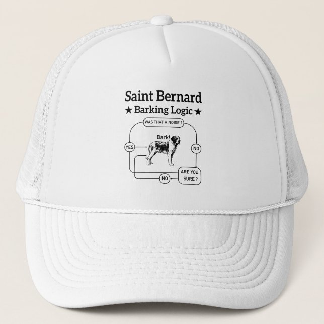 Casquette Saint Bernard Barking Logic Funny Chien propriétai (Devant)