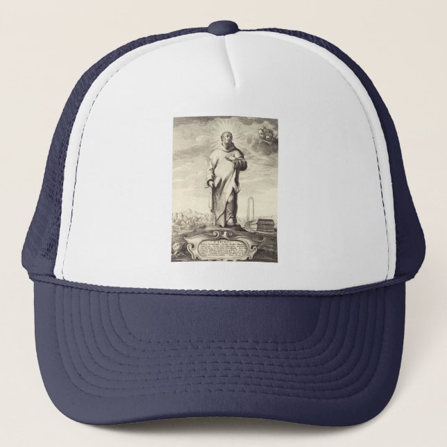 Casquette Saint Bruno de Cologne Gravure Ancienne Style Arti (Devant)