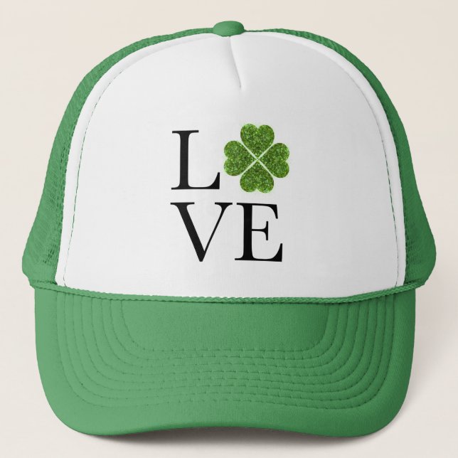 Casquette Saint Patrick's day Amour vert parties scintillant (Devant)