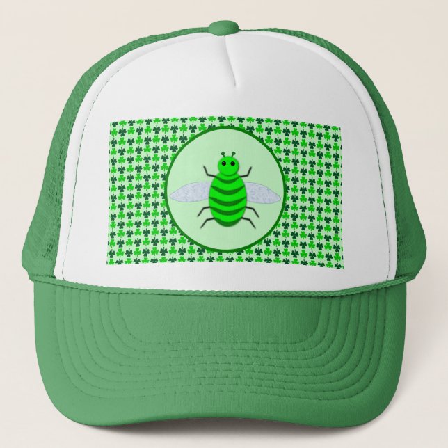 Casquette Saint Patricks Day Bee et Shamrocks (Devant)