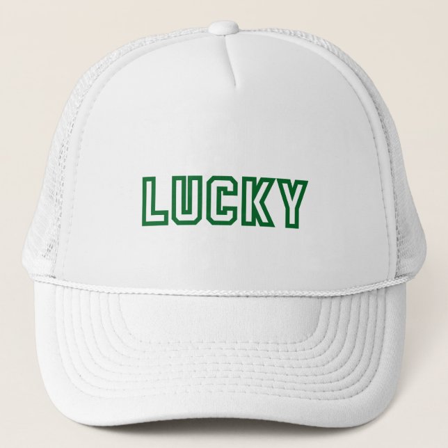 Casquette Saint Patrick's day, Lucky Bold Font Trucker Chape (Devant)