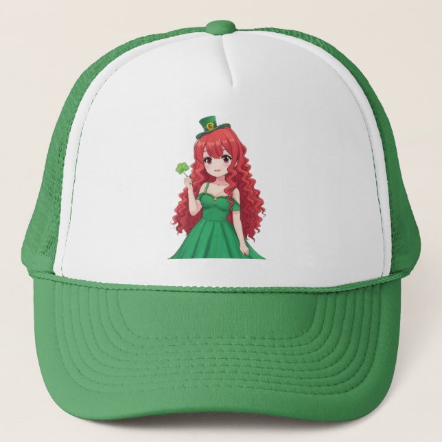 Casquette Saint Patrick's day mignonne, classe d'anime irlan (Devant)