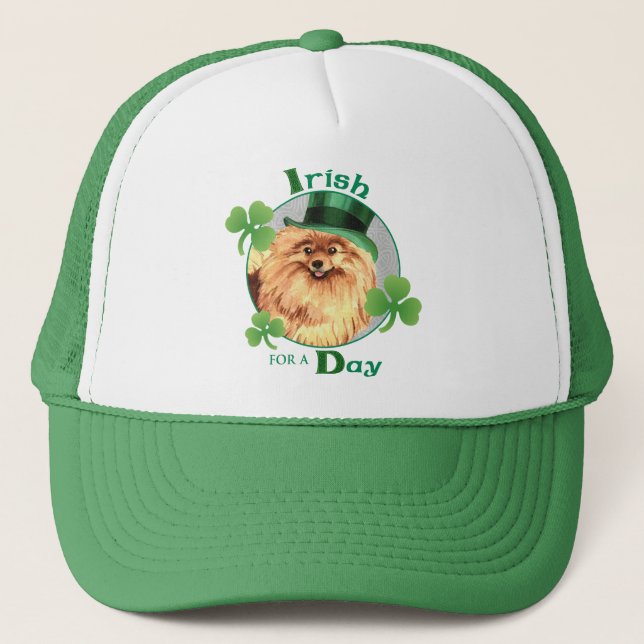 Casquette Saint Patrick's Day Pomeranian (Devant)