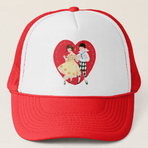 Casquette Saint Valentin, Arlequin Vintage et Coeur