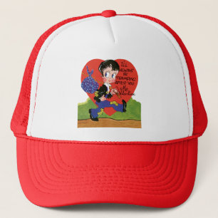 Casquette Saint-Valentin rétro, cœur de garçon vagabond vint