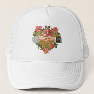 Casquette Saint-Valentin victorien, Mains vintage avec fleur