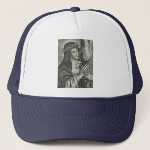 Casquette Sainte Catherine de Sienne Crucifixion Art Noir Fo