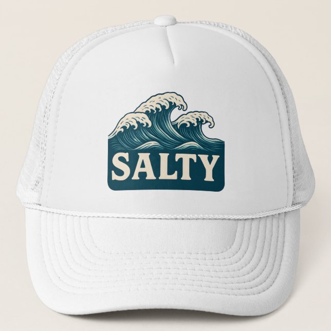 Casquette Salty Life Teal Blue Surf Beach Waves Graphic  (Devant)