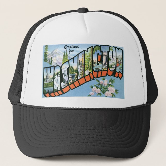Casquette Salutations de l'état de Washington ! Carte (Devant)