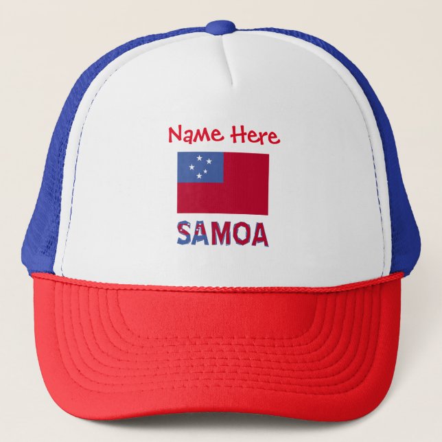 Casquette Samoa et Samoan Drapeau Personnalisation rouge (Devant)