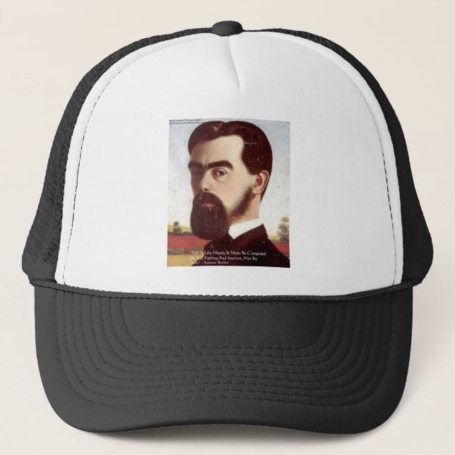 Casquette Samuel Butler "Vie/Musique" Citation de sagesse Ca (Devant)