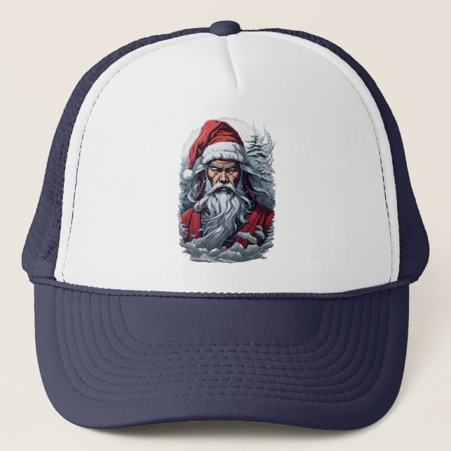 Casquette Samurai Père Noël Warrior Christmas Art Cadeau (Devant)
