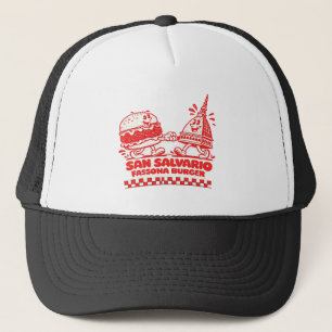 Casquette San Salvario Fassona Burger - Dessin Animé Rétro d