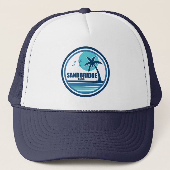 Casquette Sandbridge Beach Virginia Palm Tree Birds (Devant)