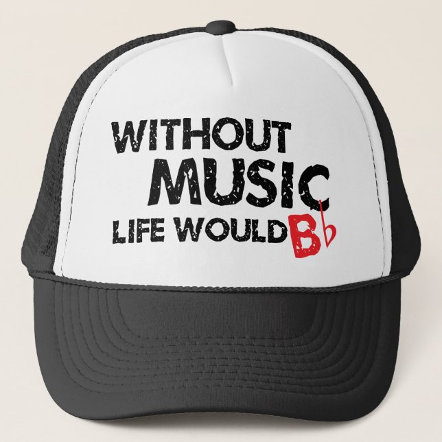 Casquette Sans vie de musique B (soyez) plat (Devant)