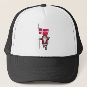 Casquette Santa Claus Avec L'Ensigne Danemark Dannebrog