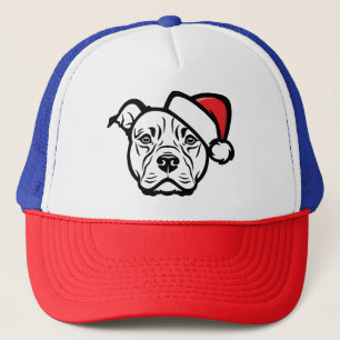 Casquette Santa Paws : AmStaff Chien au Chapeau Festif