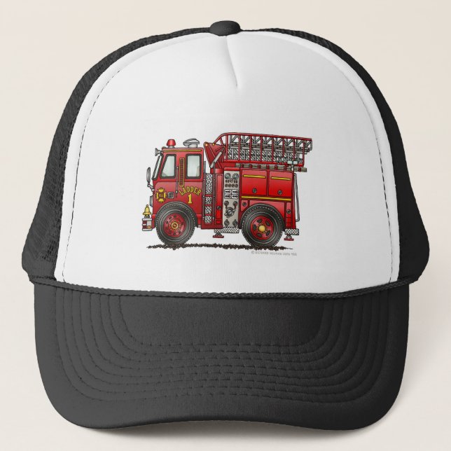 Casquette Sapeur-pompier de camion de pompiers d'échelle (Devant)