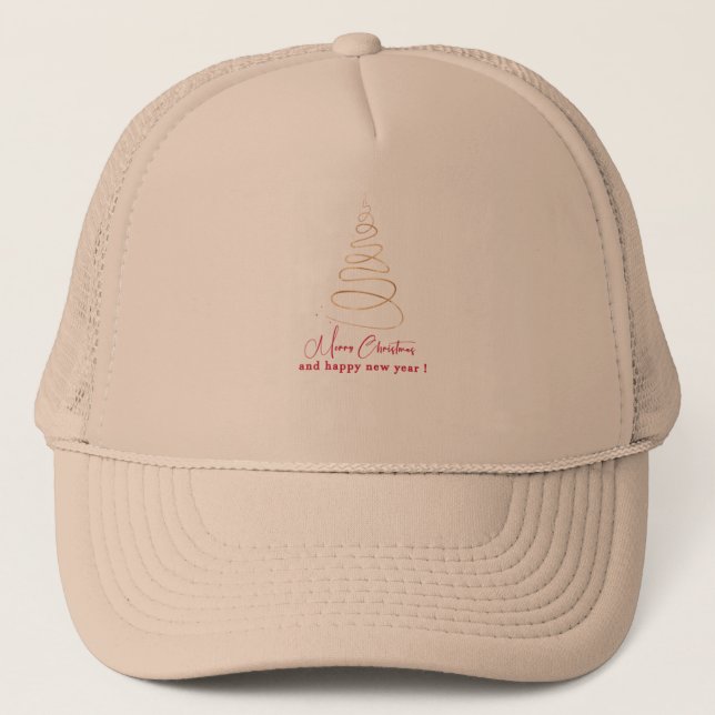 Casquette Sapin de Noël en Or Élégant  (Devant)