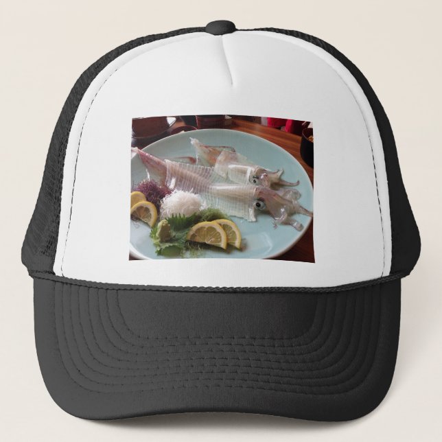 Casquette Sashimi de calmar Repas Japonais Service Déjeuner  (Devant)