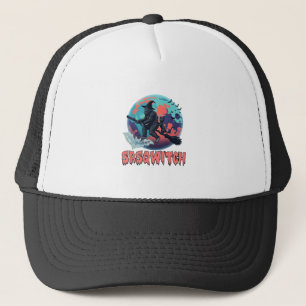 Casquette Sasqwitch Bigfoot Sorcière Balai Chat Noir Lune Ha