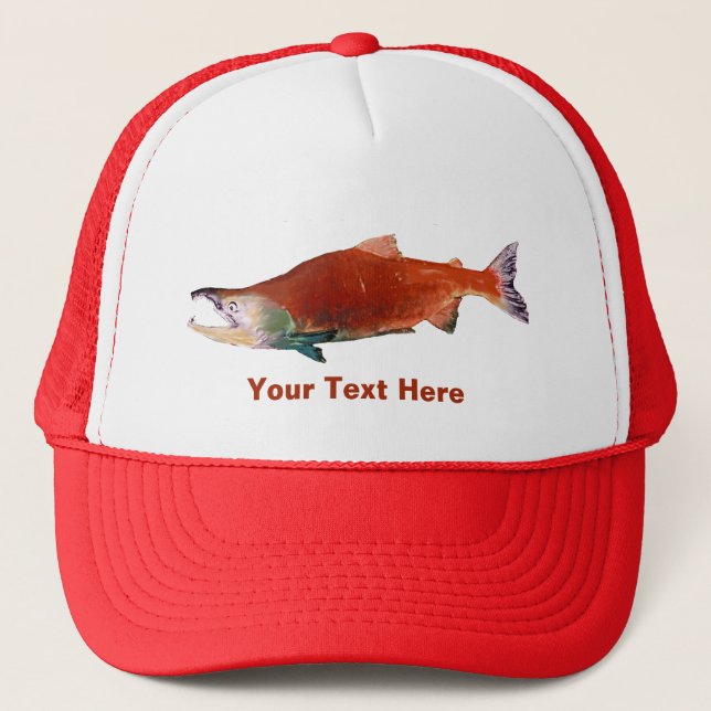 Casquette Saumon Sockeye en rouge (Devant)