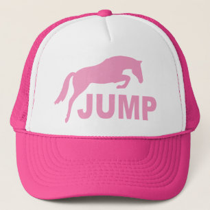 Casquette SAUTEZ avec le cheval sautant (le rose)
