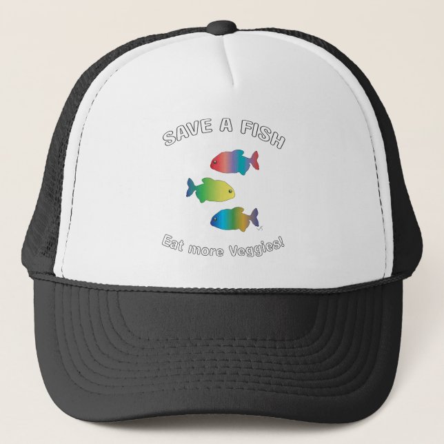 Casquette SAUVER UN POISSON - Manger plus de Légumes (Devant)
