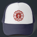 Casquette Sauveteur fait sur commande du feu d'initiales de<br><div class="desc">Un casquette fait sur commande de sauveteur du feu de croix maltaise d'initiales.</div>