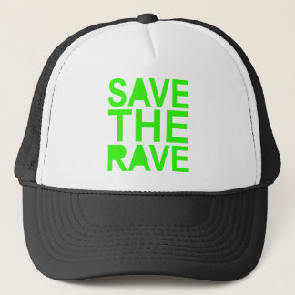 Casquette Sauvez la scène du raver NU RAVE vert des années 8