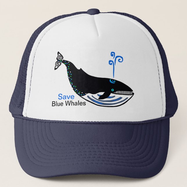 Casquette Sauvez les BALEINES Bleues - Animaux en voie de di (Devant)