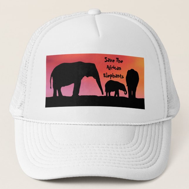 Casquette Sauvez les éléphants africains (Devant)