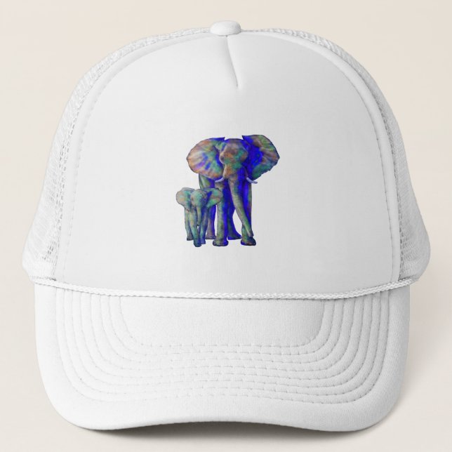 Casquette Sauvez les éléphants, la mère et le bébé Amoureux  (Devant)