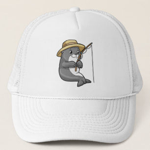 Casquette Sceau à la pêche avec bâtonnet de pêche et Casquet
