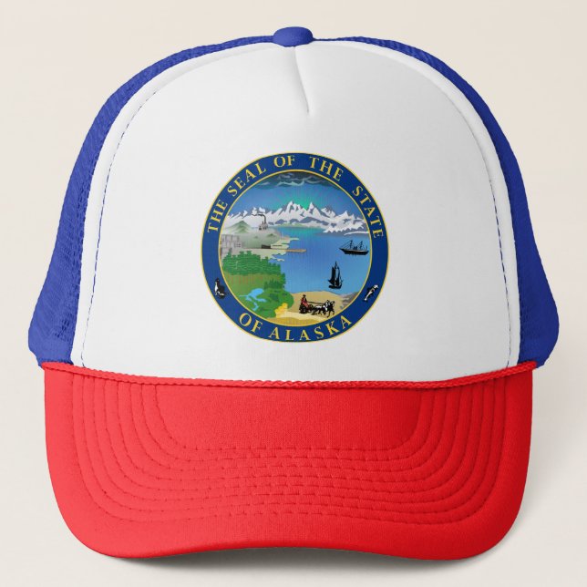 Casquette Sceau de l'Alaska State USA Trucker Hat (Devant)