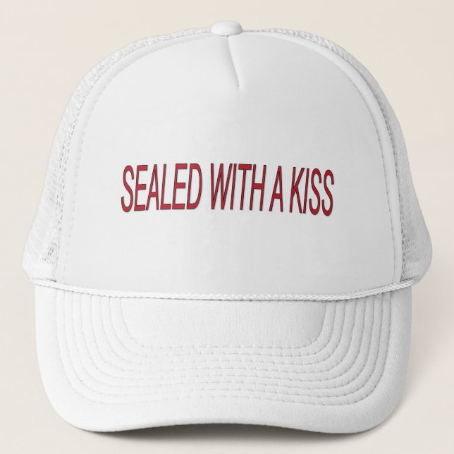 Casquette scellé avec une citation d'amour de baiser (Devant)
