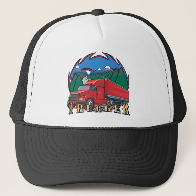 Casquette Scène de montagne de camionneur (Devant)