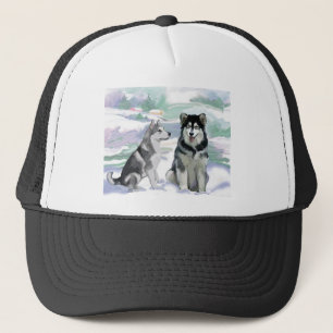 Casquette Scène hivernale de Malamute en Alaska