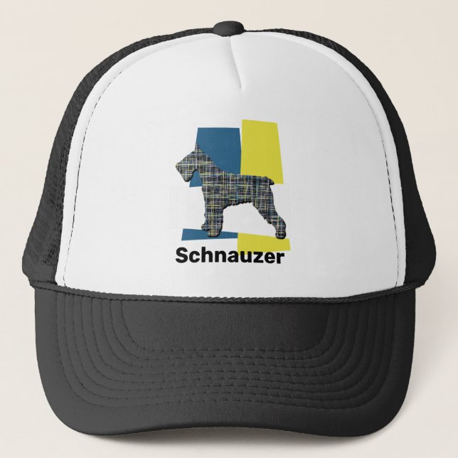 Casquette Schnauzer Chien Silhouette TriGrid (Devant)