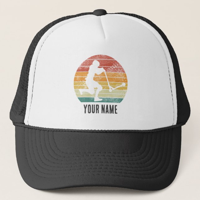 Casquette Scooter Vintage Sunset Retro E-Scooter Design (Devant)