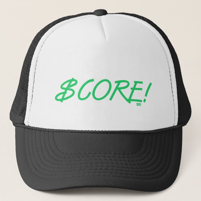 Casquette Score dollar sign grn black white foam trucker hat (Devant)