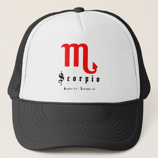 Casquette Scorpio, 23 octobre - 21 novembre (Devant)
