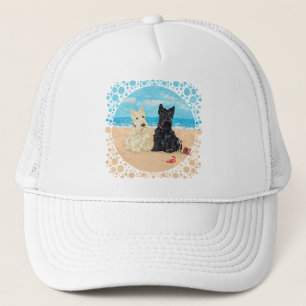 Casquette Scotties roux et blé à la plage