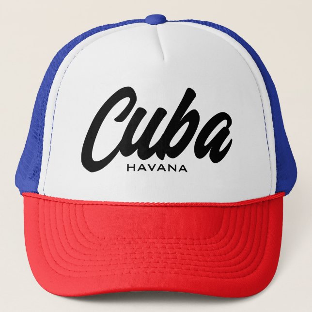 Casquette Script de Cuba Havana typographie chapeau camionne (Devant)